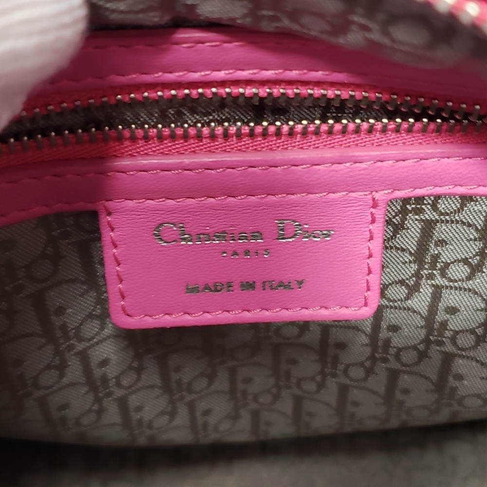 Authentic Dior Lady Dior Pink Cannage Leather Medium Bag - Picture 14 of 16